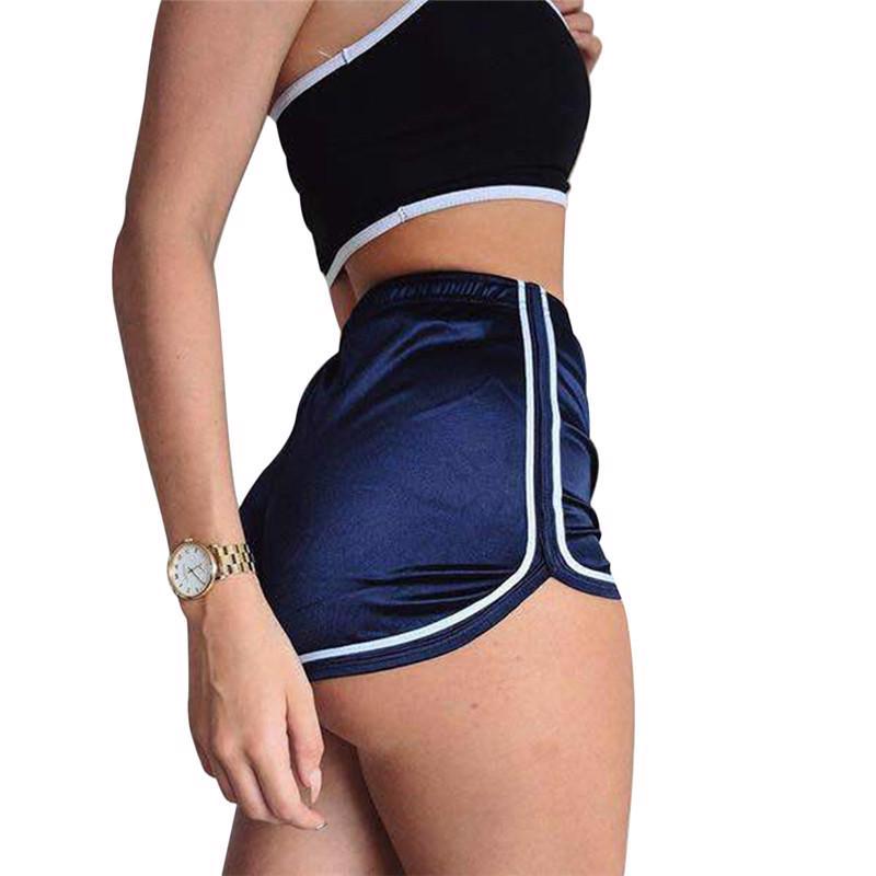 High Waisted Shorts Women Fashion Shiny 